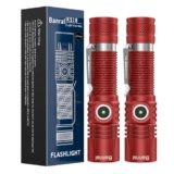 Banral Rechargeable Tactical Flashlights, High Lumens Small Mini USB-C LED Flashlight, Compact EDC Flash Light, 4 Modes&Memory Function, Waterproof Pocket Lights for Home,Camping,Emergency (2, Red)
