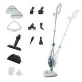 Ariete 4164 Steam Mop 10in1, Scopa Lavapavimenti a Vapore, 1500 W, Capacità 350 L, Vapore Immediato, Autonomia, Testa Snodabile, Bianco/Azzurro