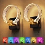 L LOHAS LED Night Lights Plug into Wall, Changing RGB Night Light with Dusk to Dawn Sensor, 180° Rotatable Bubble Nightlight Plug in Wall for Halloween, Christmas, Holiday, Hallway[2 Pack]