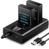EN-EL14/EL14a Batteria sostitutiva (2 pezzi) e caricabatterie Dual USB intelligente per Nikon DSLR D3100, D3200, D3300, D3400, D3500, D5100, D5200, D5300, D5500, D5600, DF Coolpix P7000 P7100 P7800