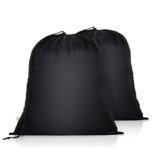 OTraki Laundry Bag con Coulisse 50 x 60 cm 2 Pezzi Sacco Portabiancheria Sporca Pieghevole Portatile Sacchetto Biancheria Sporca da Viaggio per Dormitorio Lavanderia Bagno Apartamento Camp Nero