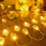 Dalugo Catena luminosa per albero di Natale, batteria, 6 m, 40 LED, luce bianca calda, illuminazione natalizia con timer, IP65, impermeabile, per camera da letto, balcone, matrimonio, decorazione