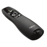 Logitech R400 Puntatore Laser per Presentazioni Wireless, 2.4 GHz e Bluetooth, Ricevitore USB, ‎Puntatore Laser Rosso, Portata 15 m, 6 Pulsanti, Controllo Intuitivo, Indicatore ‎Batteria, PC, Nero