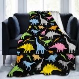 Cartoon Dino Dinosaur Blanket Soft Lightweight Throw Blankets Cozy Flannel Bed Throws for Sofa Couch Travel Home Room Bedroom Decor Gifts for Girls Boys Kids Adults 50″x40″