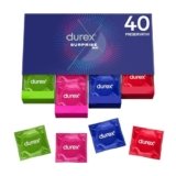 Durex Surprise Me Kit di Preservativi Assortiti, Sottili con Rilievi e Nervature, 40 Profilattici