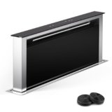 Cappa aspirante Klarstein 75 cm, cappa aspirante da cucina a scomparsa, cappa aspirante da cucina a ricircolo 2 in 1, portata d’aria 576 m³/h, cappa aspirante con luce LED e pannello touch, nero