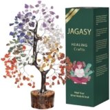 JAGASY Chakra Tree – Stones and Crystals – Healing Crystals, Chakra Tree of Life, CrystalTree, CrystalTree for Positive Energy, Crystalsand Healing Stone, ChakraDecor, CrystalGifts, Spiritual Gifts
