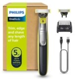 Philips OneBlade 360 Face, Autentico Regolabarba e Rasoio Elettrico, con l’Innovativa Lama 360, 2 Lame 360 per il Viso, Pettine Regolabile 5 in 1 (Modello QP2734/30)