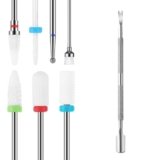 YHTSPORT 8 Pcs Nuovo Punte fresa unghie professionale, Ceramica punta fresa cuticole da 3/32″, Spingi cuticole professionale,accessori unghie per unghie per Rimozione Gel, Manicure, Pedicure