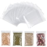 AiQInu Sacchetti Plastica 8 x 12 cm, 100 Pezzi Sacchetti Alimenti Richiudibili, Buste Plastica Trasparenti Ziplock Bags per Gioielli, Componenti Elettronici