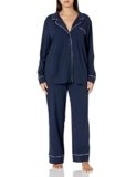Amazon Essentials Pigiama da donna in modal di cotone con camicia a maniche lunghe e pantaloni lunghi, blu navy, M