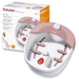 Beurer FB 20 Pediluvio Con Idromassaggio Plantare E Accessori Pedicure, Massaggio di riflessologia riattivante della circolazione, calore attivabile, colore Rosa e Bianco