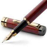 Wordsworth & Black Set penne stilografiche, legno di bambù premium, Pennino medio, custodia regalo, Include 6 cartucce d’inchiostro, convertitore di ricariche d’nchiostro Calligrafia [Palissandro]