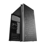 Mars Gaming MC-1000, Case Compatto MicroATX, Design Frontale Metal-Mesh, Finestra Laterale Completa, 1x Ventola FDB 80mm Ultra-Silenziosa, Nero