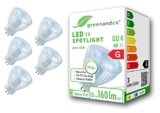 greenandco 5x MR11 GU4 | sostituisce 30W | bianco caldo 3000K | IRC 90+ | 3W 160 lm | 38° | senza sfarfallio | 12V AC/DC | non dimmerabile