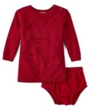 The Children’s Place,Baby-Girls,and Newborn Long Sleeve Sweater Dress and Diaper Cover Set,Red Ochre,3 Months,6 Months