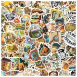 Adventure Treasure Hunt Stickers Pack 108Pcs Vinyl Exploration Themed Decals for Laptop Water Bottles Luggage Bike Scrapbook Phone Notebook Skateboard Kids Teens