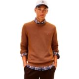Tommy Hilfiger Essential Structure Crew Neck Mw0Mw36347, Maglione Pullover, Uomo, Marrone (Highland Khaki), XL