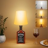 Lampada da Tavolo LED Senza Fili, Ricaricabile Lampada Bottiglia, Lampada Comodino Luminosità Regolabile,Temperatura Tricolore+RGB,IP54 Impermeabile per Ristorante,Campeggio(Non includendo Bottiglie)
