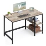 VASAGLE Scrivania per Computer, Scrittoio, 120 x 60 x 76 cm, Moderno, Tavolo da Lavoro, per Ufficio Camera da Letto Soggiorno, Greige Melange e Nero Inchiostro LWD47MB