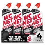 Wc Net – Carbon Active Anti-Odor, Detergente Liquido per WC con Carboni Attivi, Contrasta i Cattivi Odori del WC, 700ml x 4 Confezioni