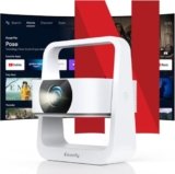 [App Integrata] Eeenfy Venus V1 Pro Proiettore Android Portatile con 500ANSI, 1080P, E-Focus/Keystone, Proiettori WiFi Bluetooth, Videoproiettore 4K per Home Cinema, Bianco
