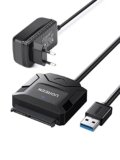 UGREEN Adattatore SATA 3,5″ 2,5″ 20TB, Cavo USB 3.0 Convertitore Type A 5Gbps UASP Trim con Alimentatore DC 12V, Compatibile con WD Toshiba Seagate Hitachi PS4