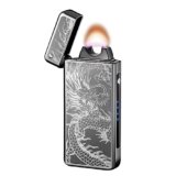 GADATOP Dragon Arc Plasma Flame Lighter – USB Rechargeable Windproof Electric Lighter for Candle (Black)