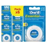 Oral-B Filo Interdentale Cerato EssentialFloss Al Sapore Di Menta 50m. Resistente a strappi e sfilacciamenti. 6 confezioni di Fili Interdentali