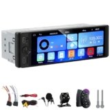 DINGRGO Single Din Radio – Car Stereo with Apple Carplay Android Auto, 6.9 Inch Touchscreen Radio with Bluetooth 5.2 Support Mirror Link, RC，GPS, AM&FM, USB & Type-C Fast Charging, EQ, SWC，MIC