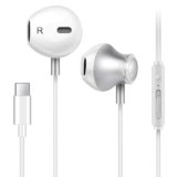 GAMURRY Cuffie USB C con cavo di tipo C per Samsung S21 S22 S23 Ultra, cuffie stereo Hi-Fi con microfono e controllo del volume, bianco