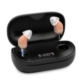 OTC Hearing Aids for Seniors, Rechargeable Invisible In-Ear Hearing Support with Noise Reduction, Advanced Digital Devices for Clear Conversation & TV, All-Day Comfort Fit, Easy to Use, Beige