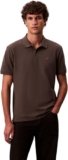 Calvin Klein Uomo Maglietta Polo Maniche Corte Monogram Pique in Cotone, Marrone (Beluga), S
