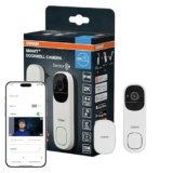 OSRAM Campanello video SMART+ WiFi 3MP 2K, sensore PIR, batteria da 5200 mAh, campanello, angolo di 160°, compatibile con Alexa, bianco