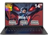 Pc Portatile 14 Pollici Win11 Notebook Celeron N5095 Upto 2,9 GHz Laptop 8GB RAM 256GB SSD TF 1TB LPDDR4 5G WiFi 1920*1080 FHD USB 3.0 Portatile QWERTY Tastiera Film Italiana – Nero Corpo in Metallo