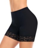 Ganado Slip Shorts for Under Dresses Women Anti Chafing Underwear Seamless Under Dress Shorts Lace Boyshorts Panties(#3 Black(short lace),XX-Large)