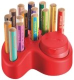STABILO woody 3 in 1 – Premium DeskSet – Pack da 15-10 woody 3 in 1, 2 woody 3 in 1 Pastel, 3 woody 3 in 1 duo, 1 Temperino, 1 Deskset