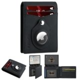 RUNBOX Airtag Wallet for Men Slim RFID Leather 2 ID Window Gifts for Men
