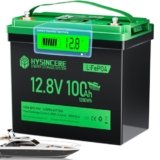 HYSINCERE Batteria Litio Trolling Motors LiFePO4 12V 100Ah con LED, 120A Intelligente BMS & Max 15000 Cicli, 12 Volt Deep Cycle 1280Wh Ricaricabile per Barche, Camper, Campeggio, Sistemi a Casa Solare