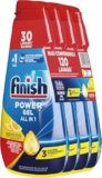 Finish Powergel Gel Detersivo per Lavastoviglie Liquido, Multiazione, Poteri Sgrassanti, Gel Lavastoglie al Limone, 120 Lavaggi, 4 Confezioni da 30 Lavaggi