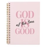 Bnwepo Bible Spiral Notebook, Bible Note Taking Supplies Notebook Journal, God Is Good, Cute notebook, Bible Study Notebook Supplies Gifts Notebook for Teen Girls Student Teacher 5.5×8.3 inch