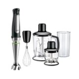 Braun MultiQuick 7 – Frullatore a Immersione con Tecnologia SplashControl, ActiveBlade, Selezione di Velocità Precisa, Frullatore 1,25L, Tritatutto, Frusta, Bicchiere 600 mL, 1000W, Nero (MQ7045X)