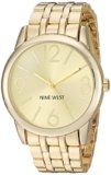 Nine West Women’s NW/1578CHGB Champagne Dial Gold-Tone Bracelet Watch