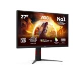 AOC Gaming Monitor U27G4XM 27 pollici, 3840×2160, UHD, 160Hz, Fast IPS Panel, 1ms GtG, USB Hub, Height Adjustment, (HDMI2x 2.1 DP 1x 1.4) Adaptive Sync, HDR1000, G-Sync Compatible, Nero