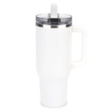 Sursip 40 oz Tumbler with Handle and Flip Straw, 100% Leakproof Lid Insulated Cup Stainless Steel Water Bottle for Cold Drinks Travel Mug, BPA-Free, Dishwasher Safe