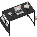 Pamray 32 Inch Computer Desk for Small Spaces with Storage Bag, Home Office Work Desk with Headphone Hook, Small Office Desk Study Writing Table