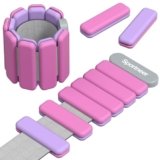 Sportneer 2025 Upgraded Wrist & Ankle Weights for Women Men 2 lbs (1 lb Each) Adjustable Silicone Weighted Bracelet Set for Gym Yoga Pilates Cardio Strength Training Wearable Arm Hand Workout Weights