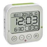 TFA Dostmann Orologio sveglia radiocontrollato Bingo 2.0, 60.2550.02, due allarmi, funzione snooze, indicazione della temperatura interna, bianco