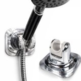 Supporto Soffione Doccia Adesivo 3M, Porta Doccino Installazione Senza Fori in ABS, Antiruggine, Antiscivolo con Angolo Regolabile, Installazione Facile