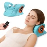 Neck Massager 2025 Portable Neck Traction Device, Cervical Stretcher with Heating & Vibration – Relieve Muscle Tension,3-in-1neck Pillow Customizable Massage Modes with Wireless Remote Control